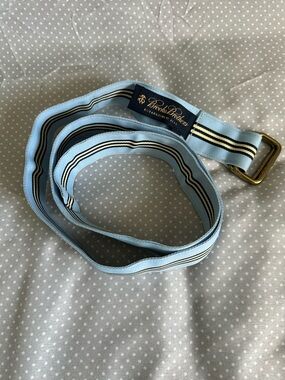 Brooks Brothers Light Blue and Navy Striped Ribbon Belt for Lady